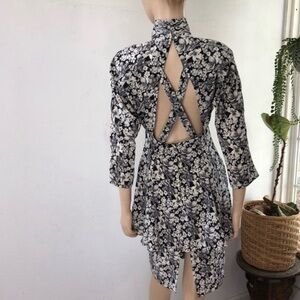 Jody California floral print dress high neck long sleeve.